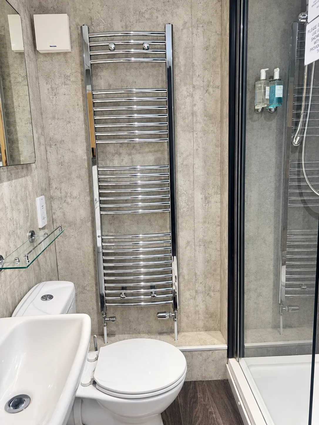 Room 2 bathroom basin and shower